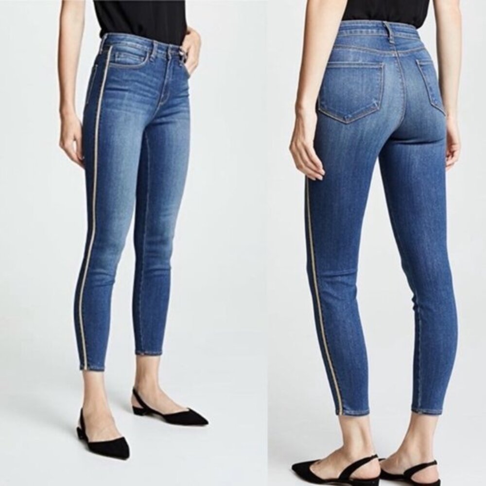 L’Agence Margot Gold Tuxedo Stripe Neptune Size 25
